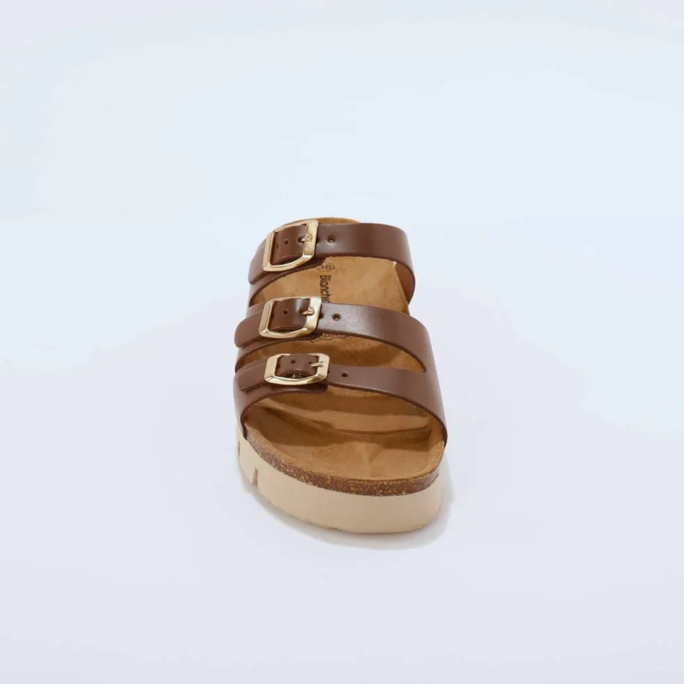 Mules cuir 3 boucles