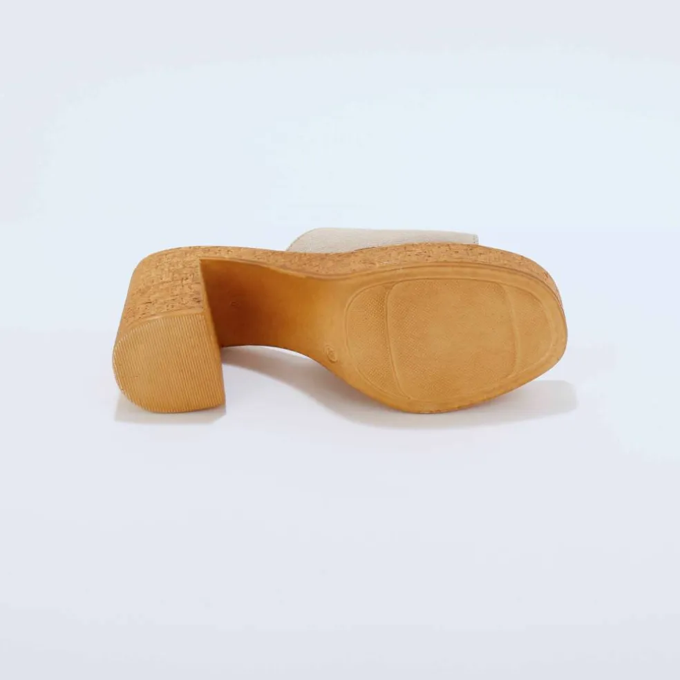 Mules cuir à talon