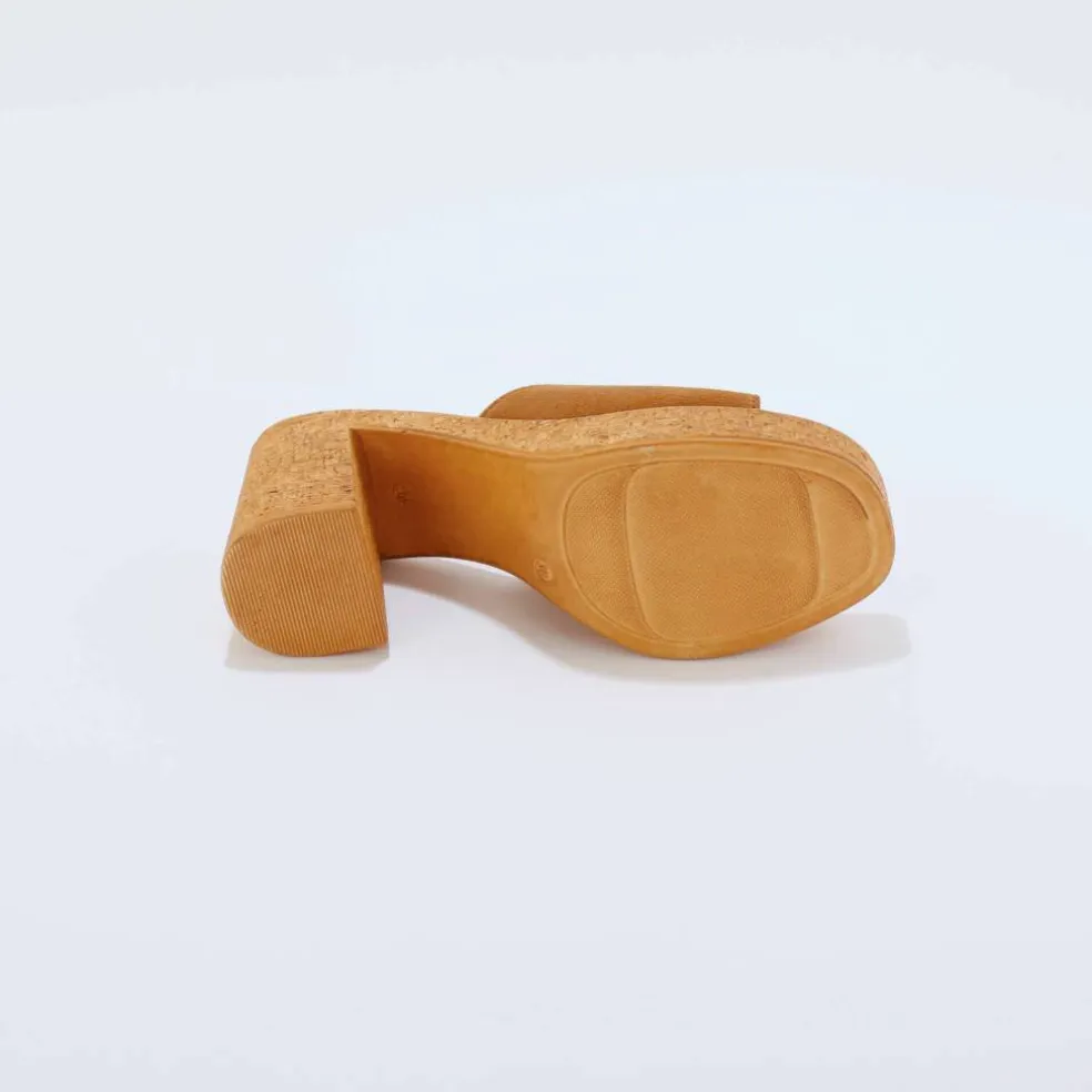 Mules cuir à talon
