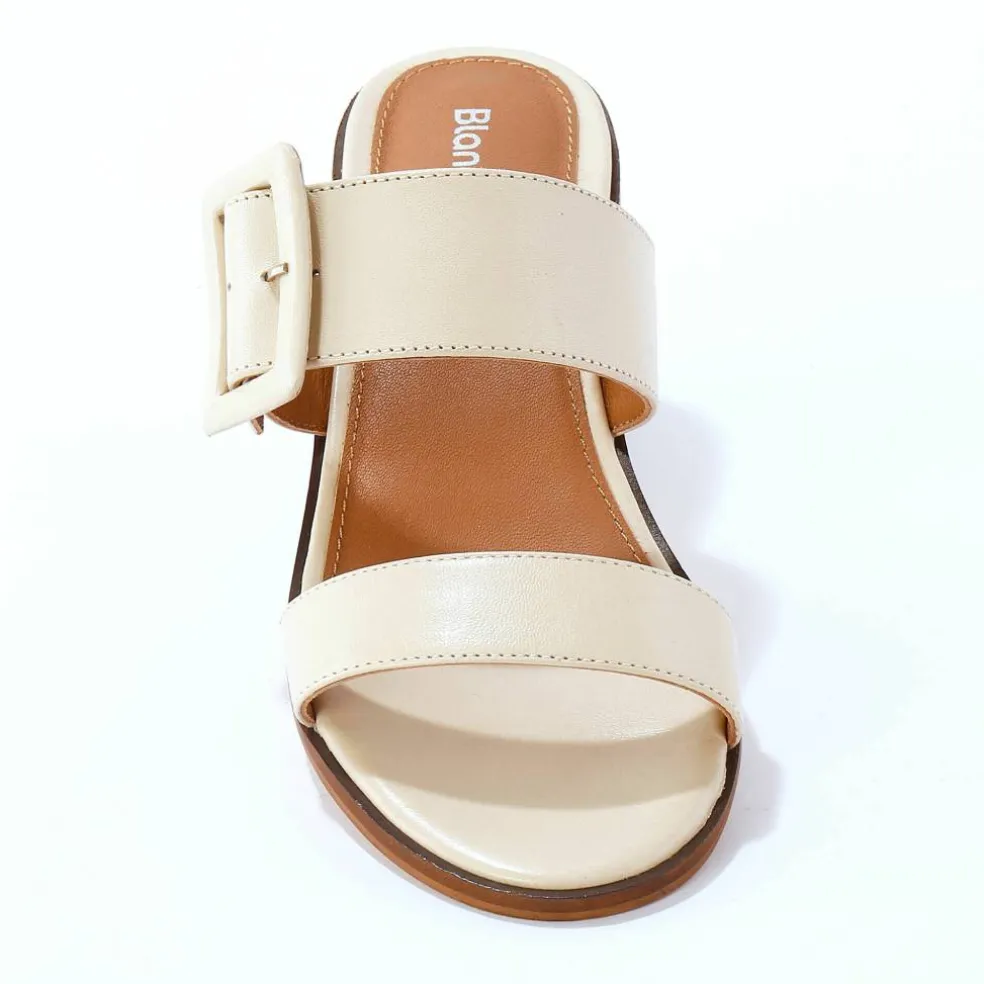 Mules en cuir à talon