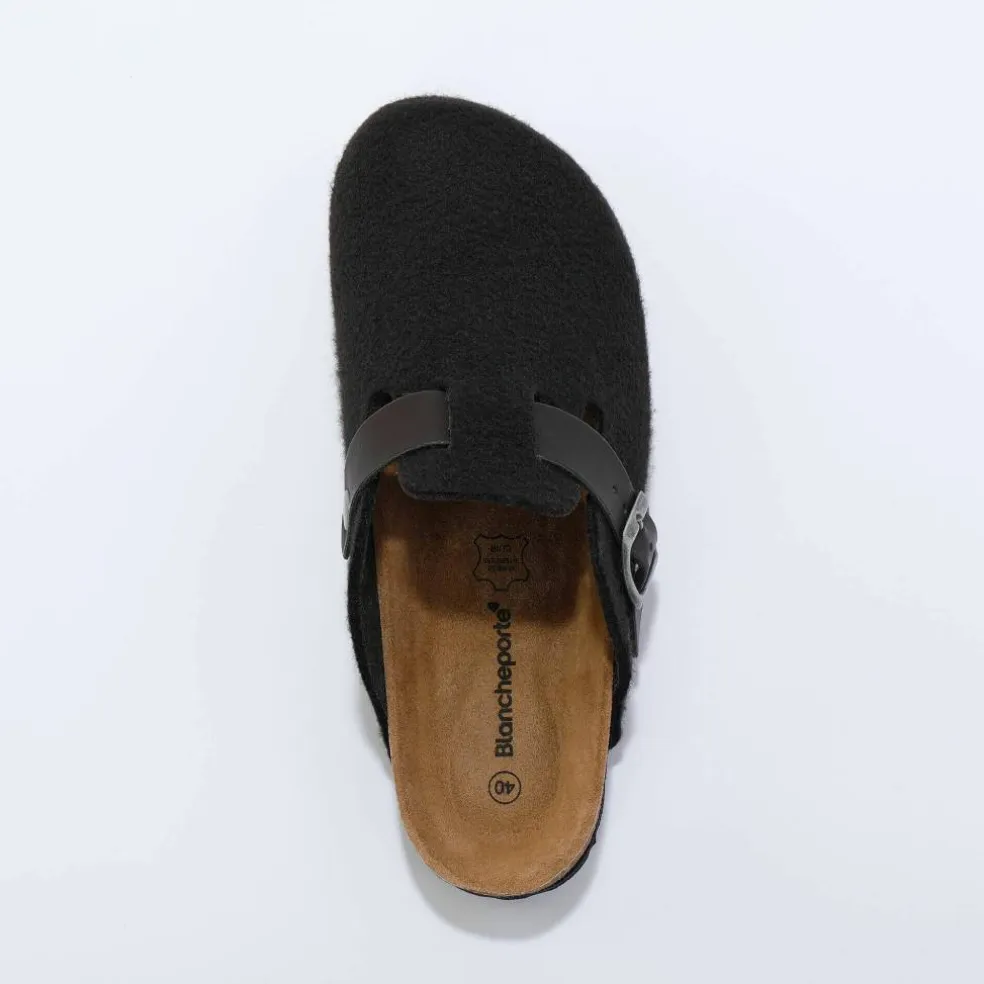 Mules sabot feutrine à boucle