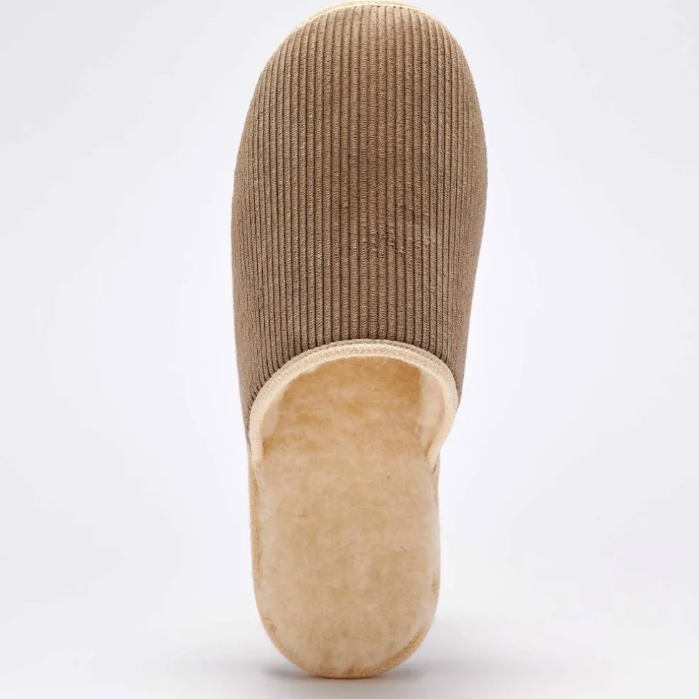 Mules silencieuses velours fourrées laine