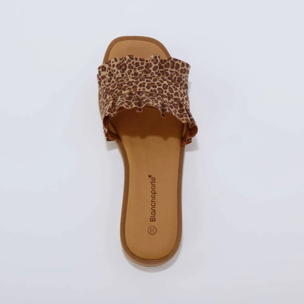 Mules volantées imprimées motif léopard