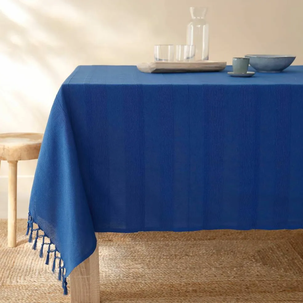 Nappe coton tissage artisanal