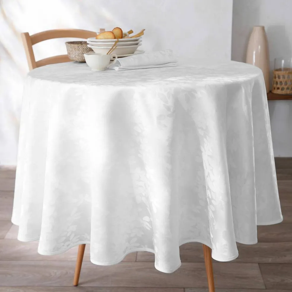 Nappe damassée feuillages Colombine®