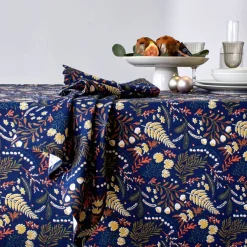 Nappe en coton imprimé herbier