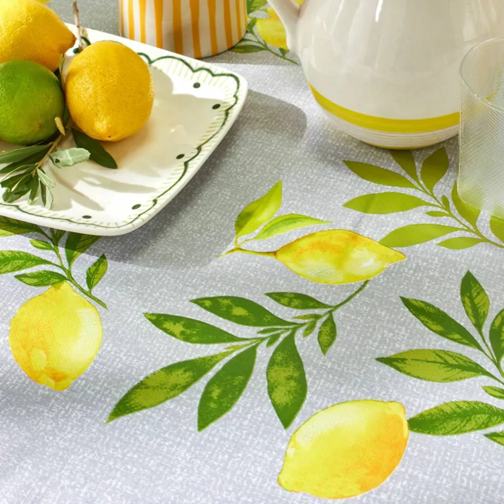Nappe toile cirée imprimé citrons