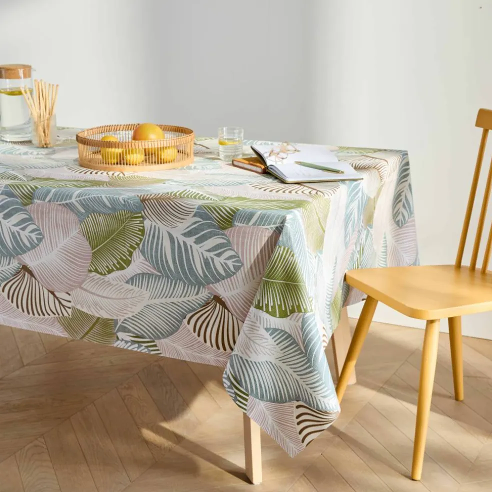 Nappe toile cirée imprimé grandes feuilles