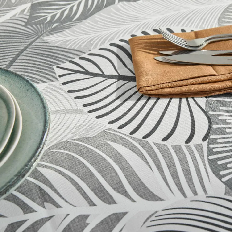 Nappe toile cirée imprimé grandes feuilles