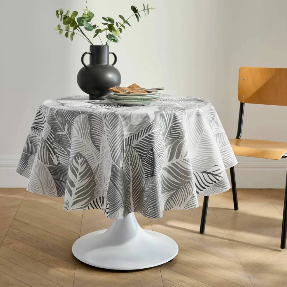 Nappe toile cirée imprimé grandes feuilles
