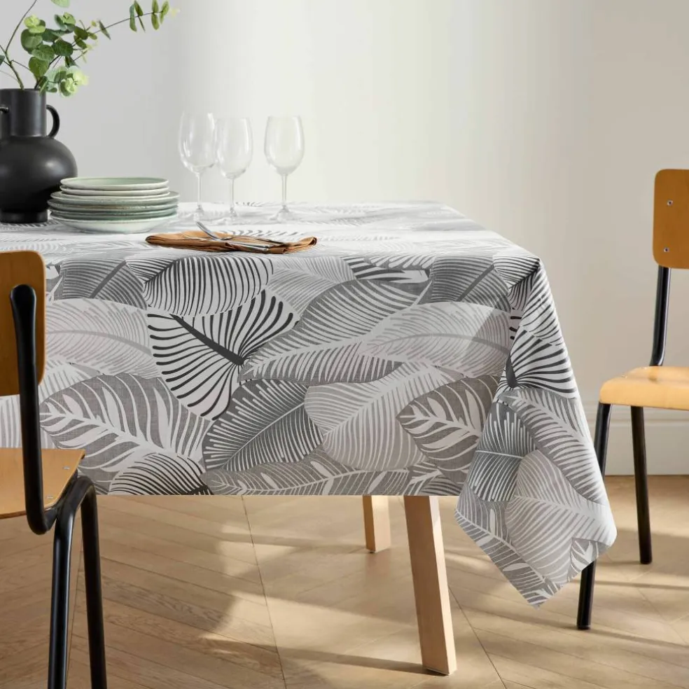Nappe toile cirée imprimé grandes feuilles