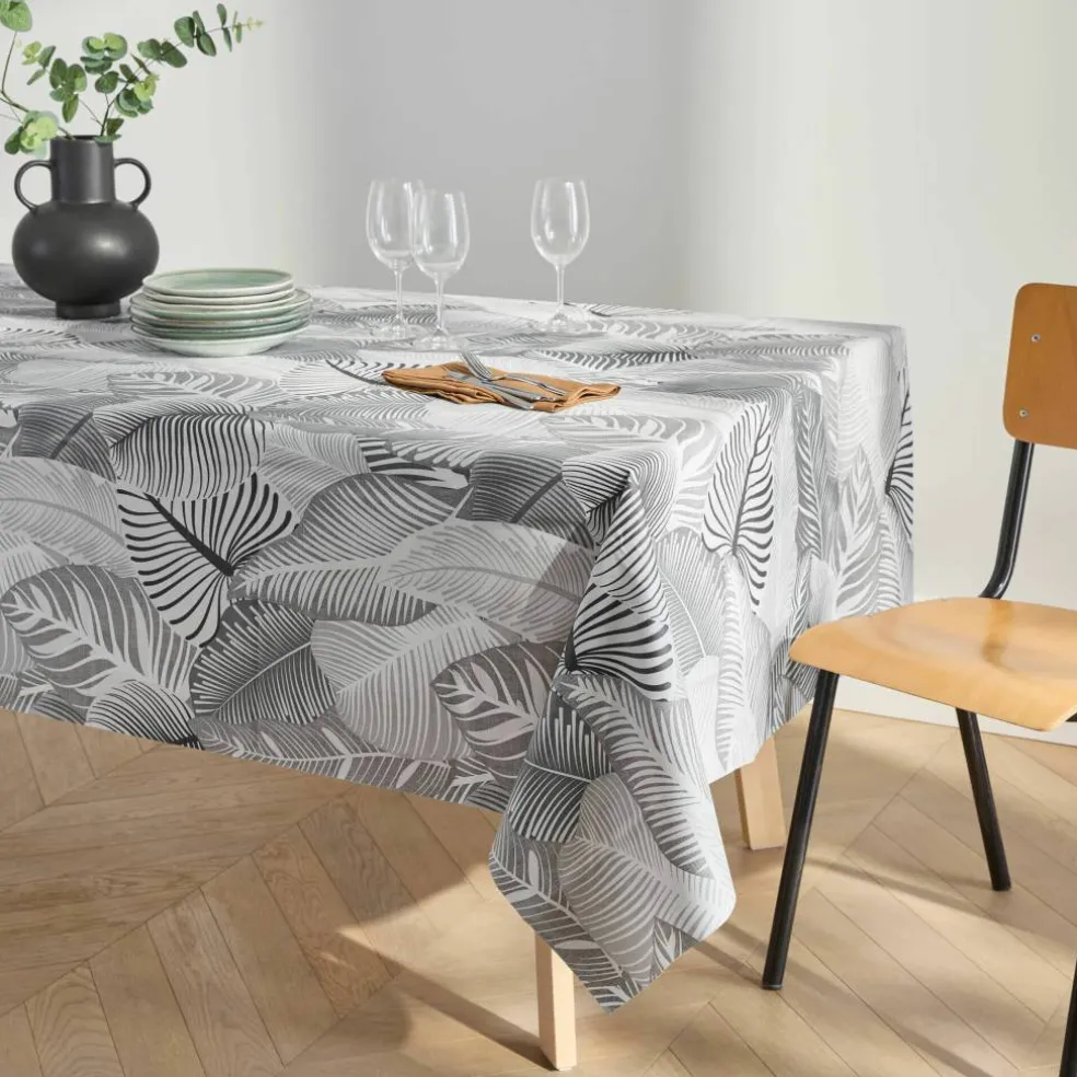 Nappe toile cirée imprimé grandes feuilles