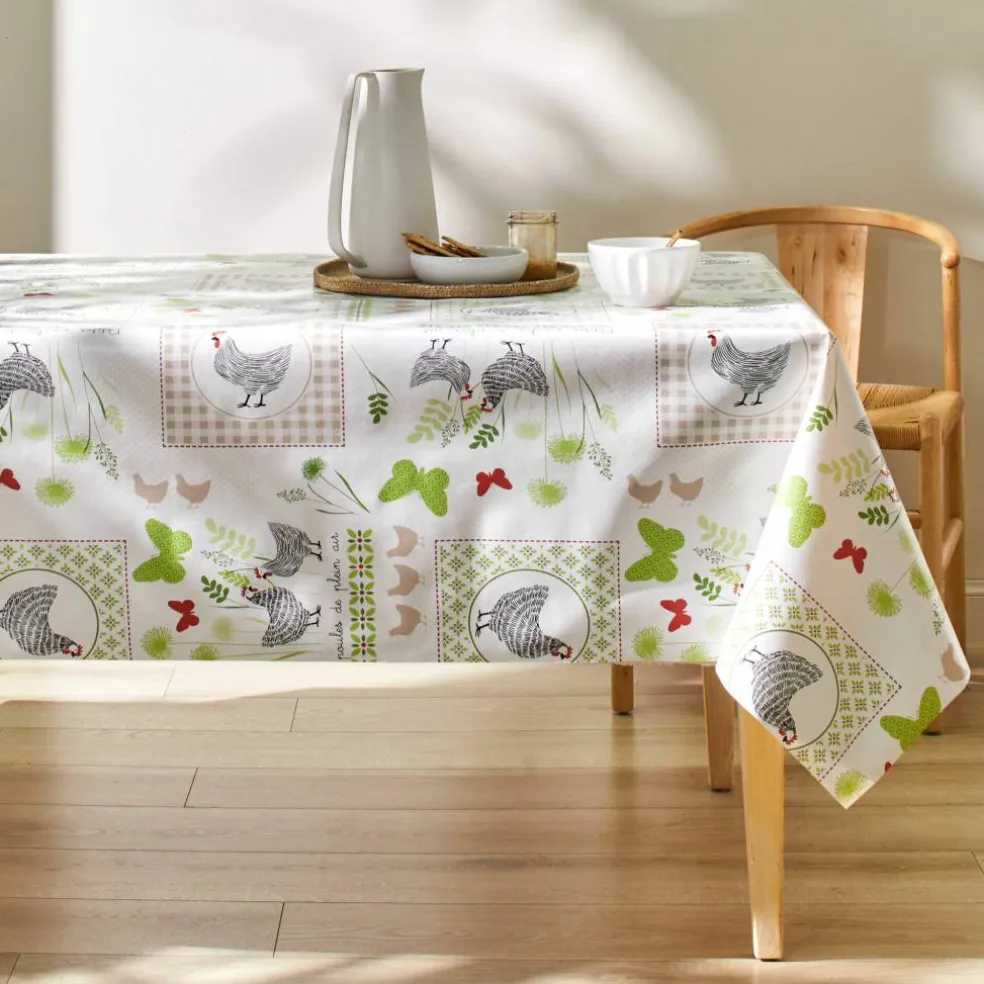 Nappe toile cirée imprimé poules