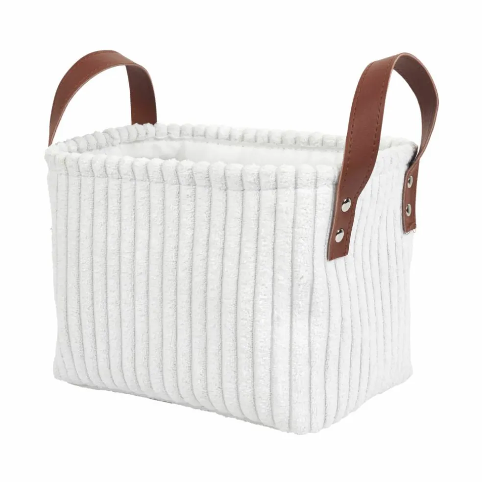 Panier de rangement tissu côtelé - lot de 3