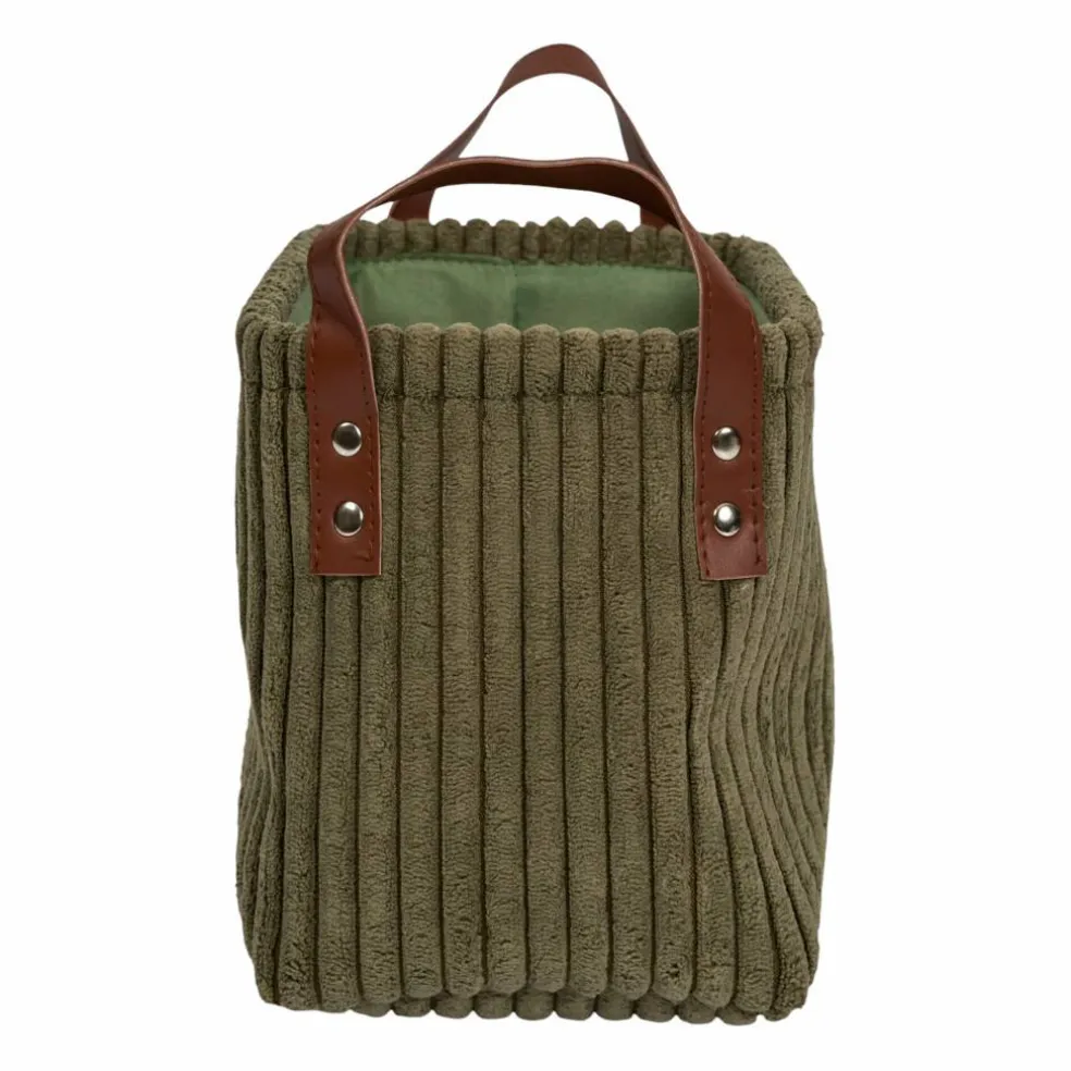 Panier de rangement tissu côtelé - lot de 3