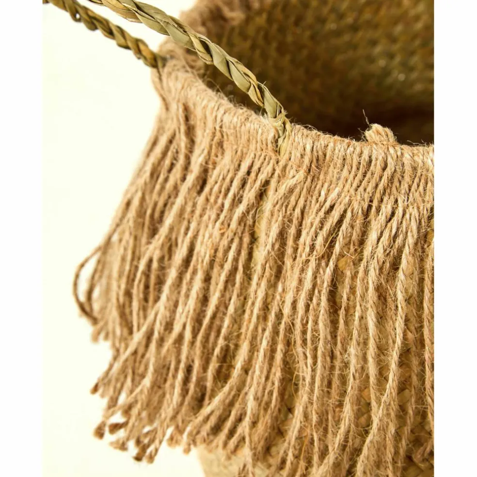 Panier de rangement tressé en herbier marin