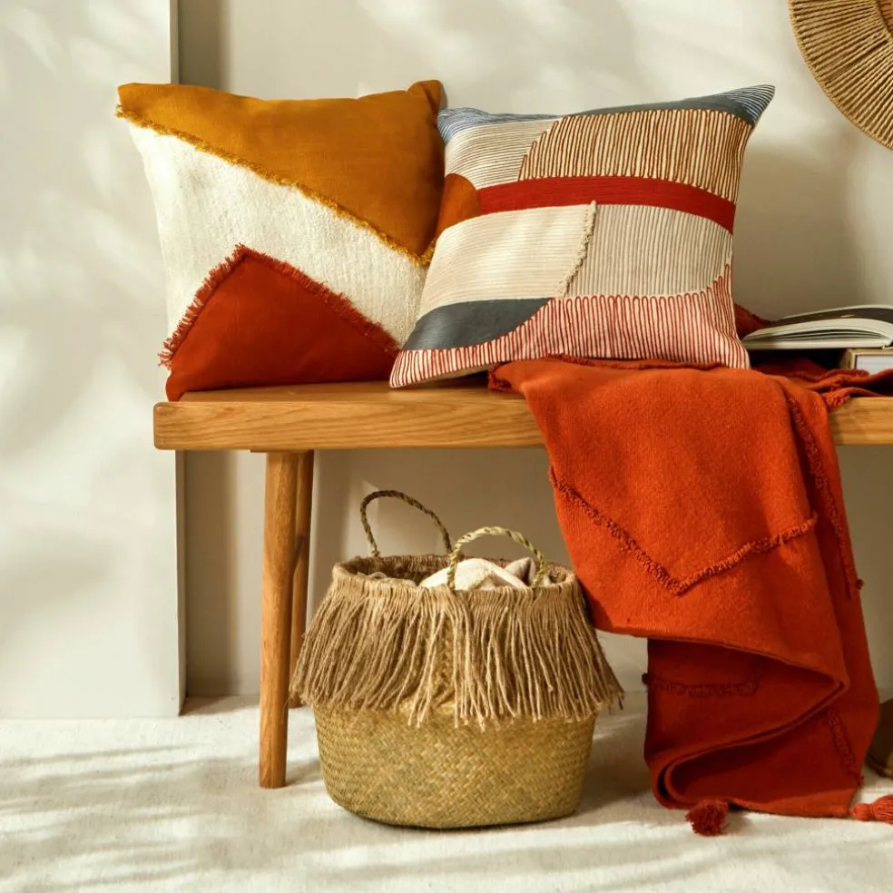 Panier de rangement tressé en herbier marin