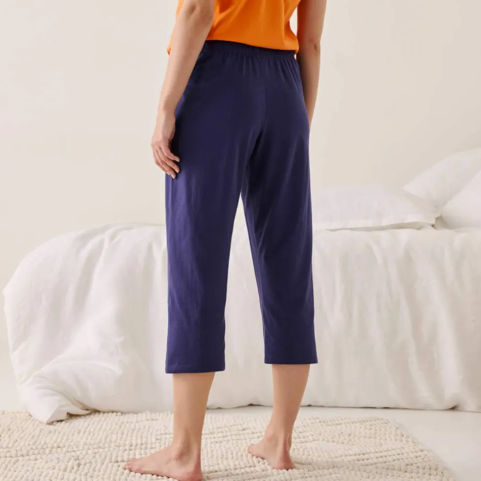 Pantacourt de pyjama en coton - uni tropical