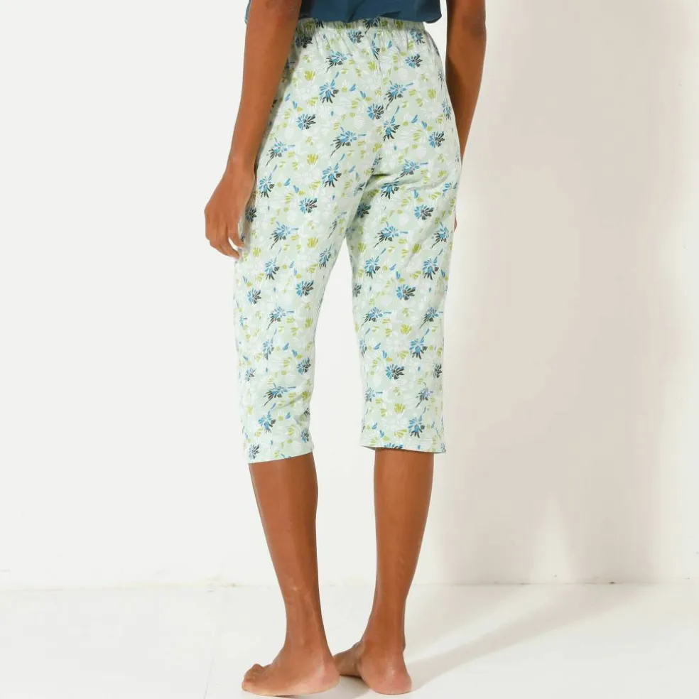 Pantacourt de pyjama imprimé fleuri