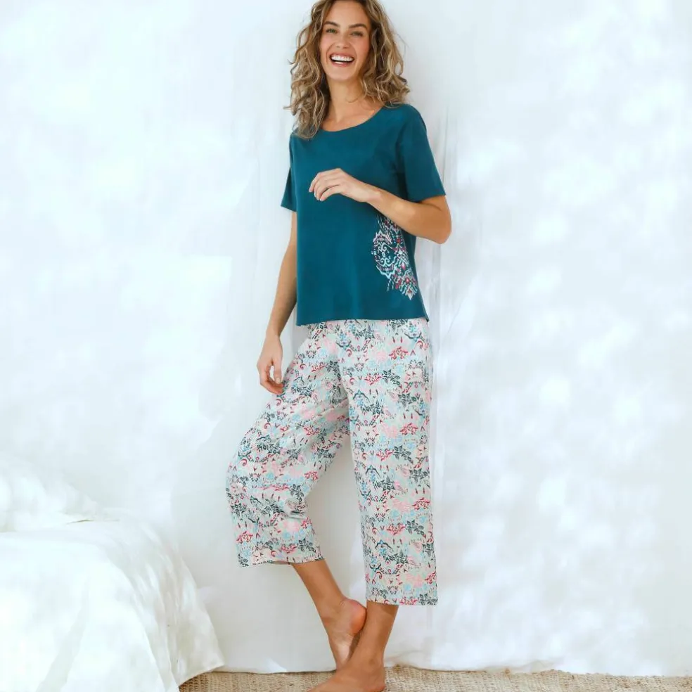 Pantacourt de pyjama imprimé Ikat