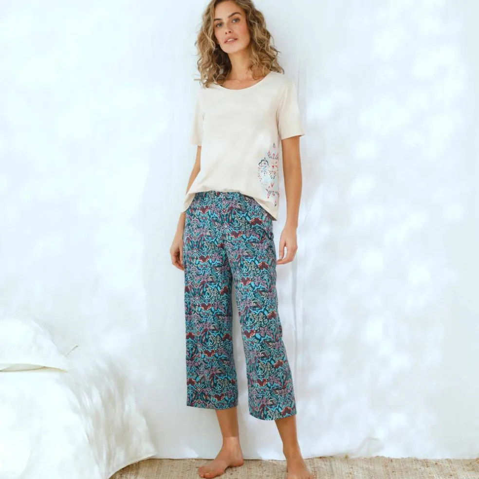 Pantacourt de pyjama imprimé Ikat