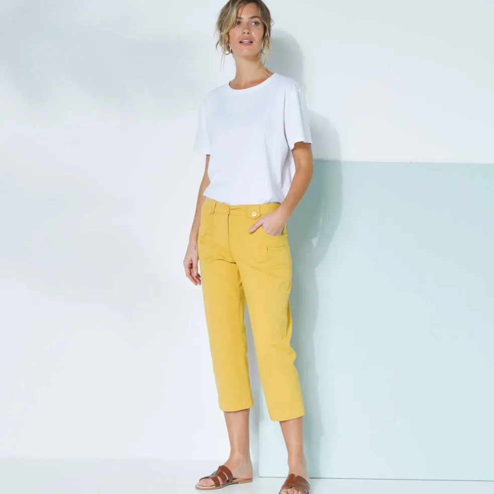 Pantacourt droit stretch