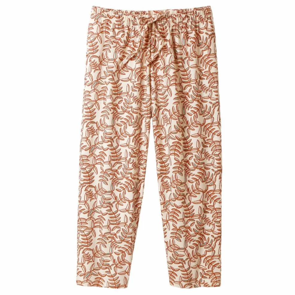 Pantacourt pyjama coton imprimé "feuillage" avec lien à nouer