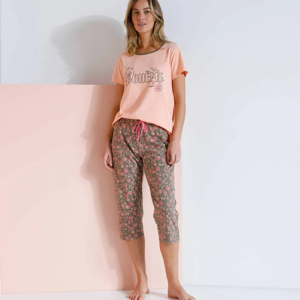 Pantacourt pyjama imprimé fleuri "Bohème"