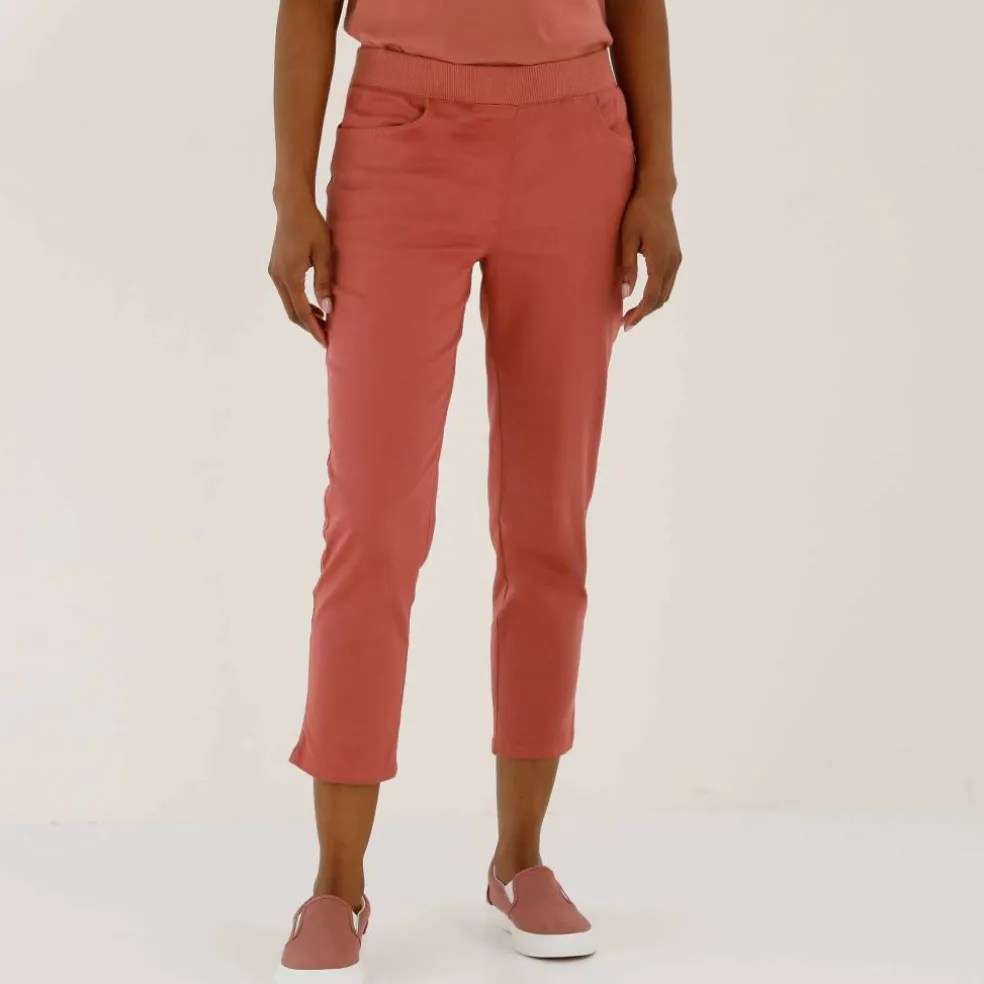 Pantacourt toile taille élastiquée