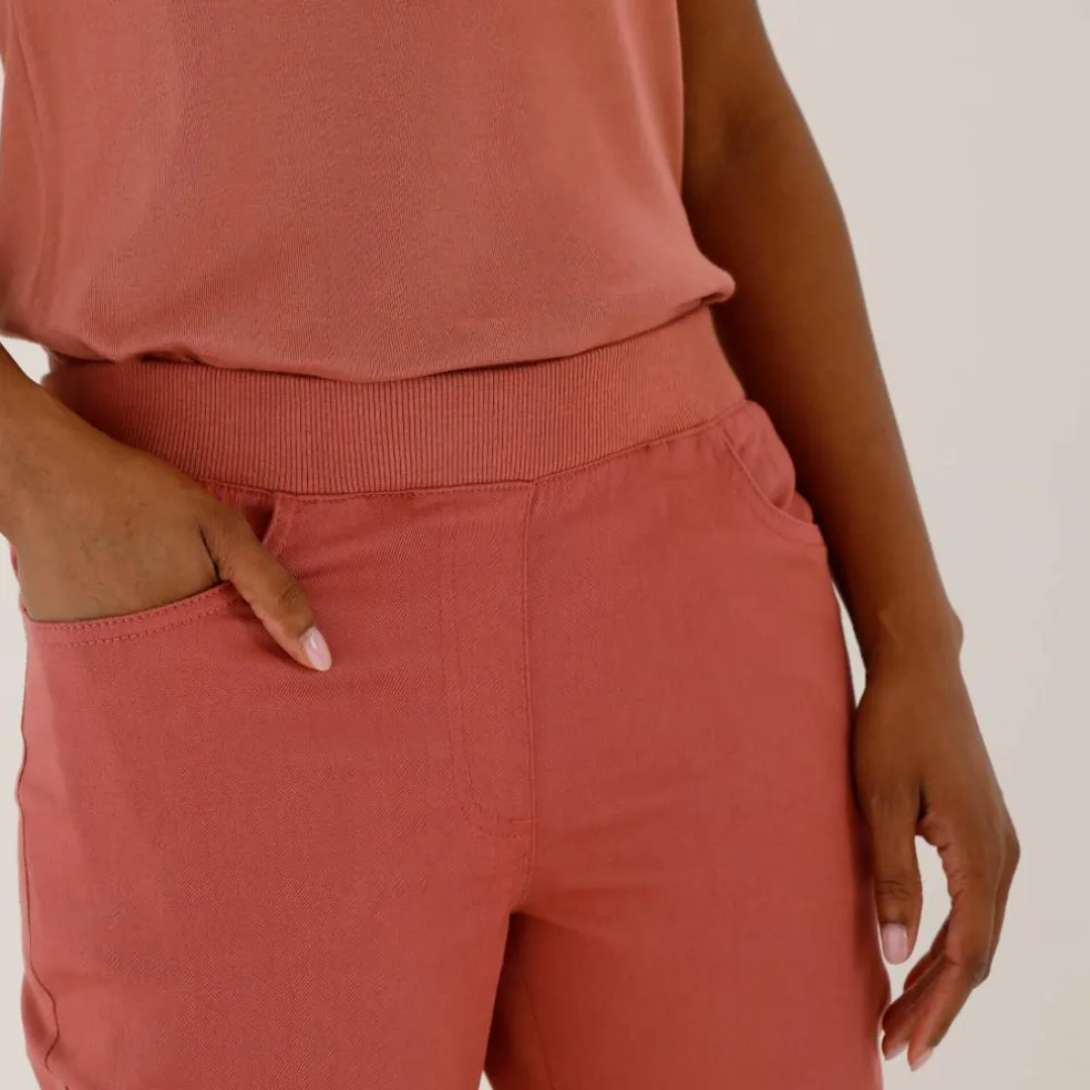 Pantacourt toile taille élastiquée