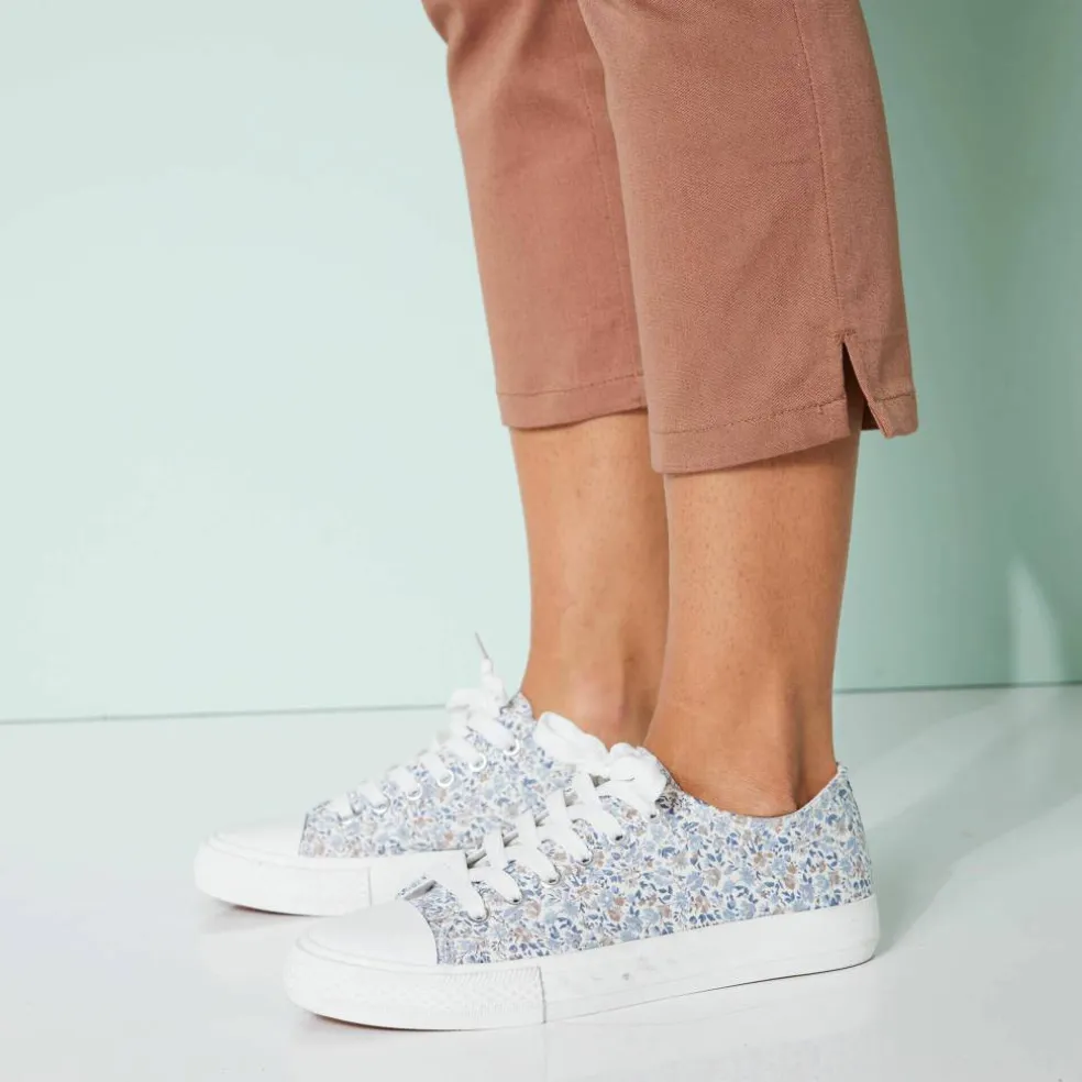 Pantacourt toile taille élastiquée