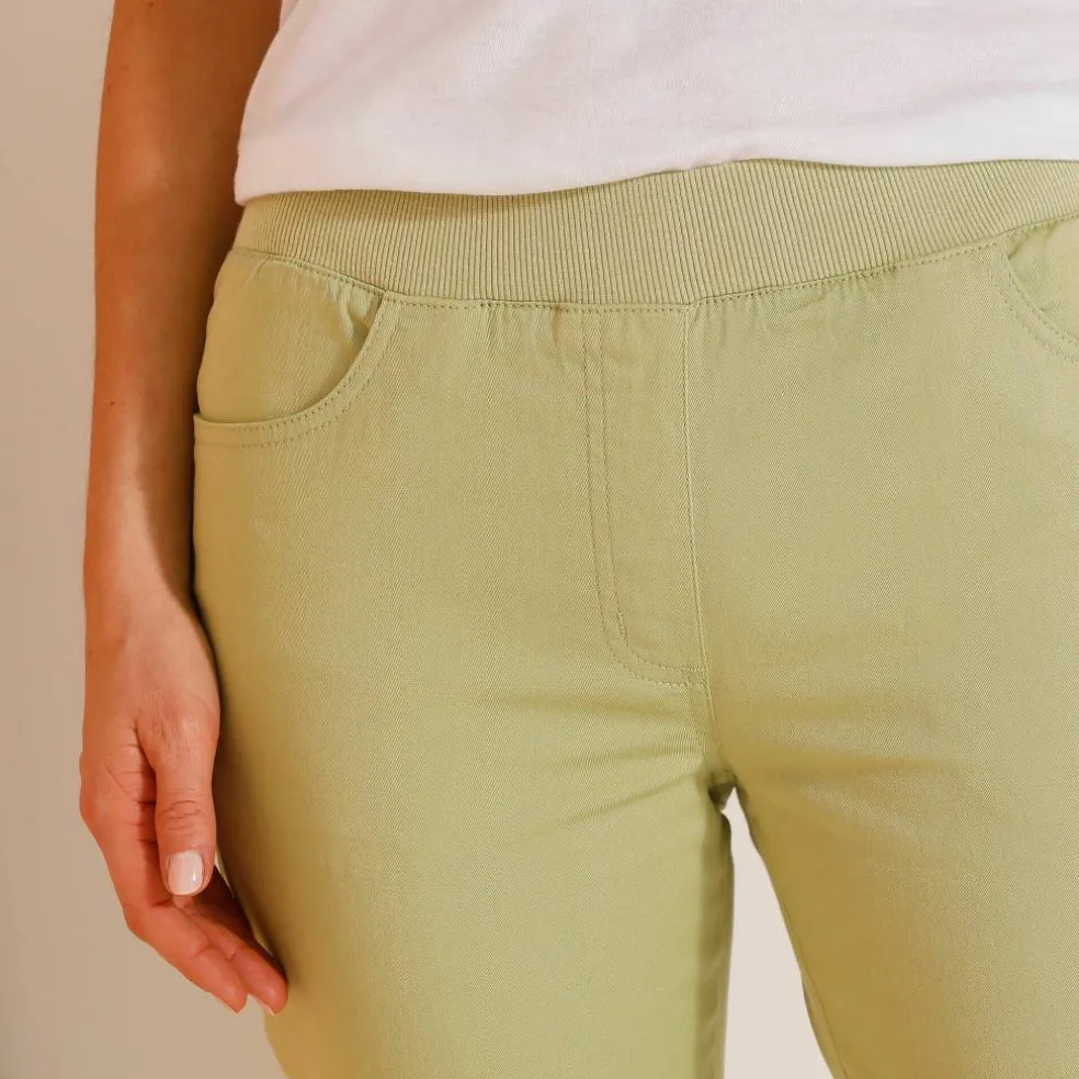 Pantacourt toile taille élastiquée