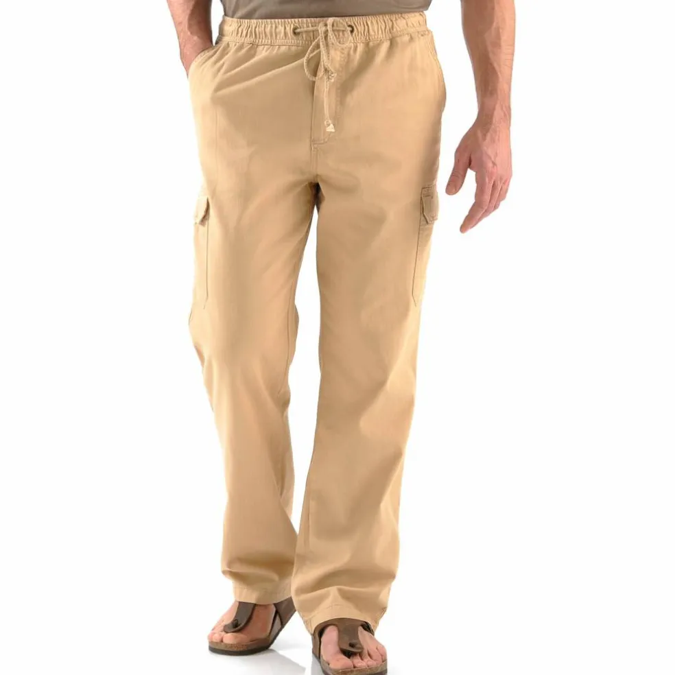 Pantalon cargo gabardine élastiqué