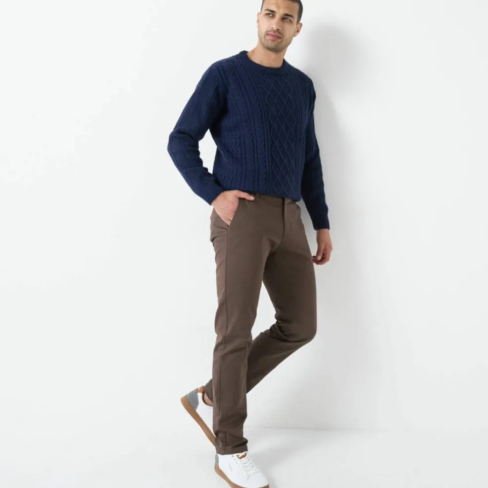 Pantalon chino élastiqué côtés