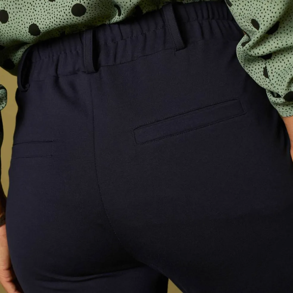 Pantalon chino uni, maille milano