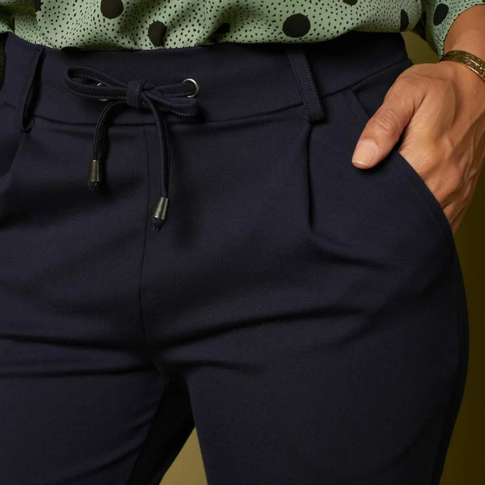 Pantalon chino uni, maille milano