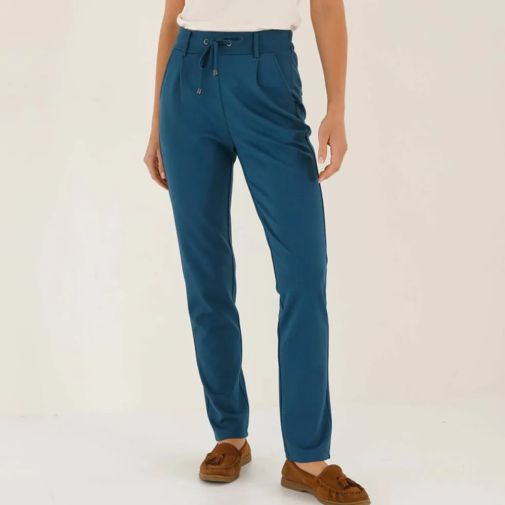 Pantalon chino uni, maille milano
