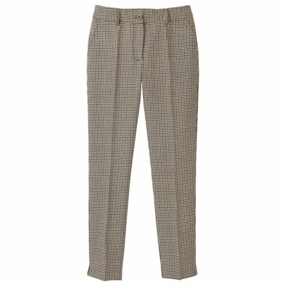 Pantalon cigarette 7/8ème, imprimé pied-de-poule