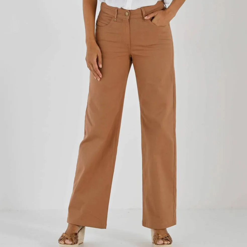 Pantalon couleur coupe large 5 poches