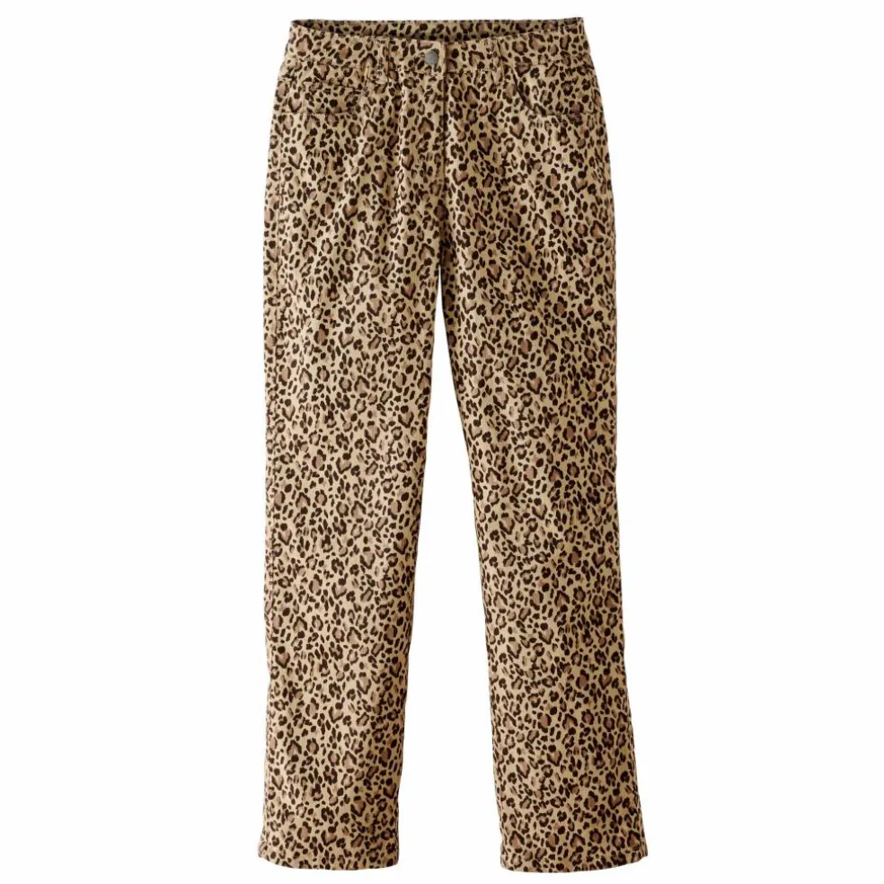 Pantalon coupe droite imprimé léopard