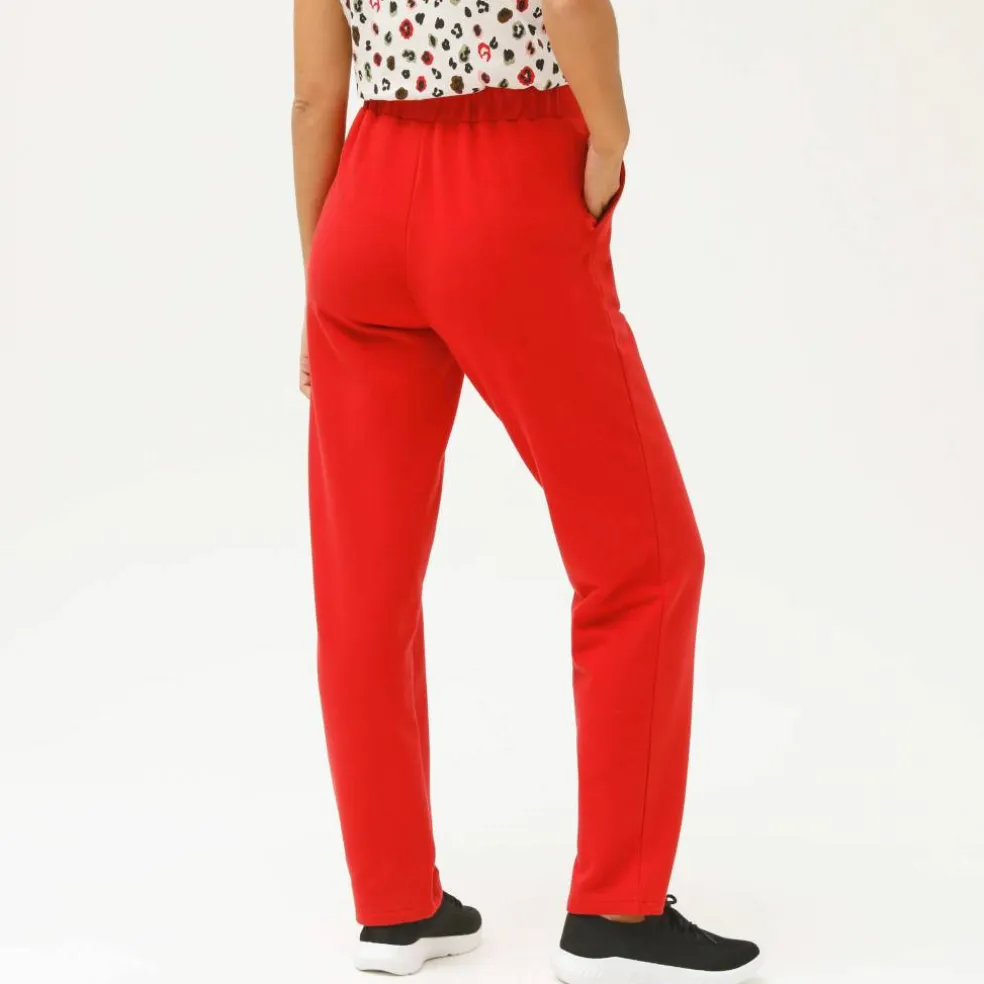 Pantalon coupe large molleton taille élastiquée