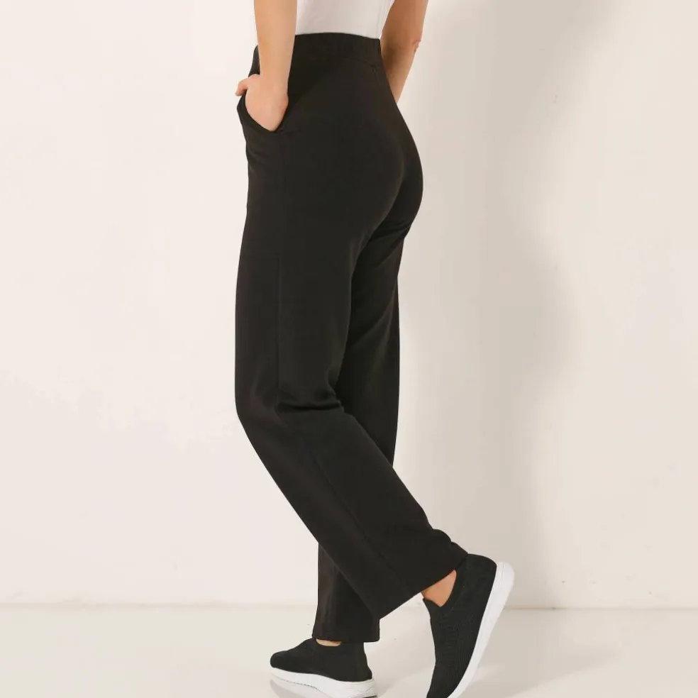Pantalon coupe large molleton taille élastiquée