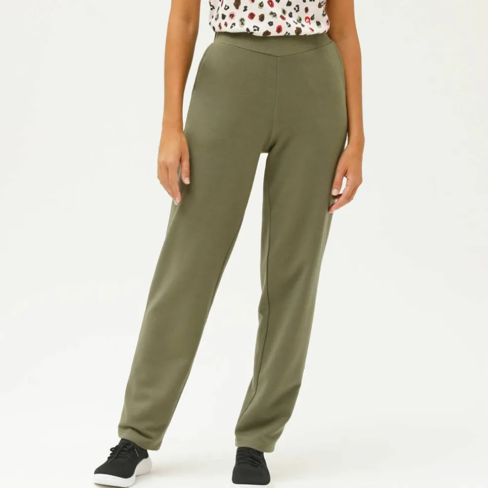 Pantalon coupe large molleton taille élastiquée