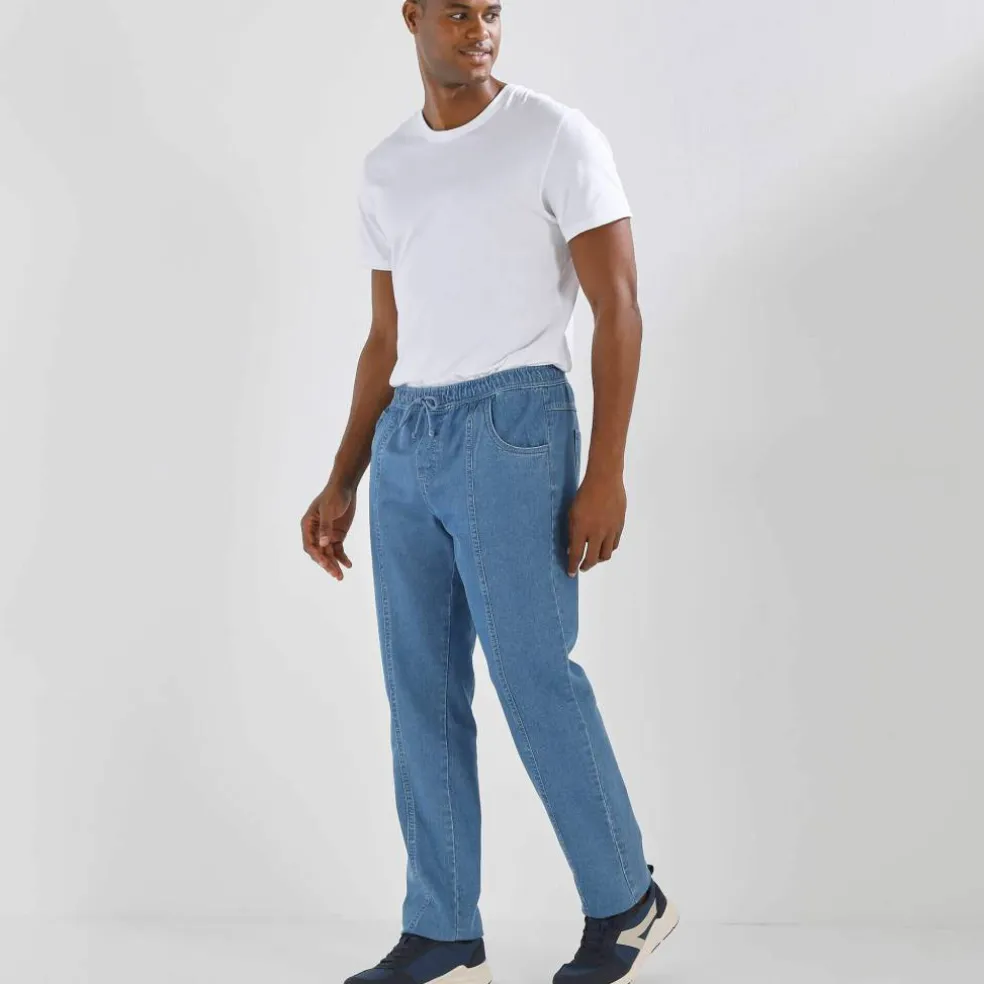 Pantalon denim léger élastiqué