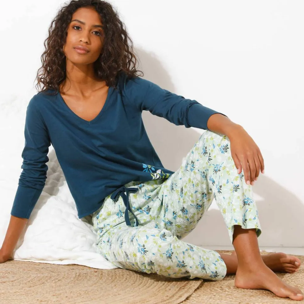 Pantalon de pyjama imprimé fleuri