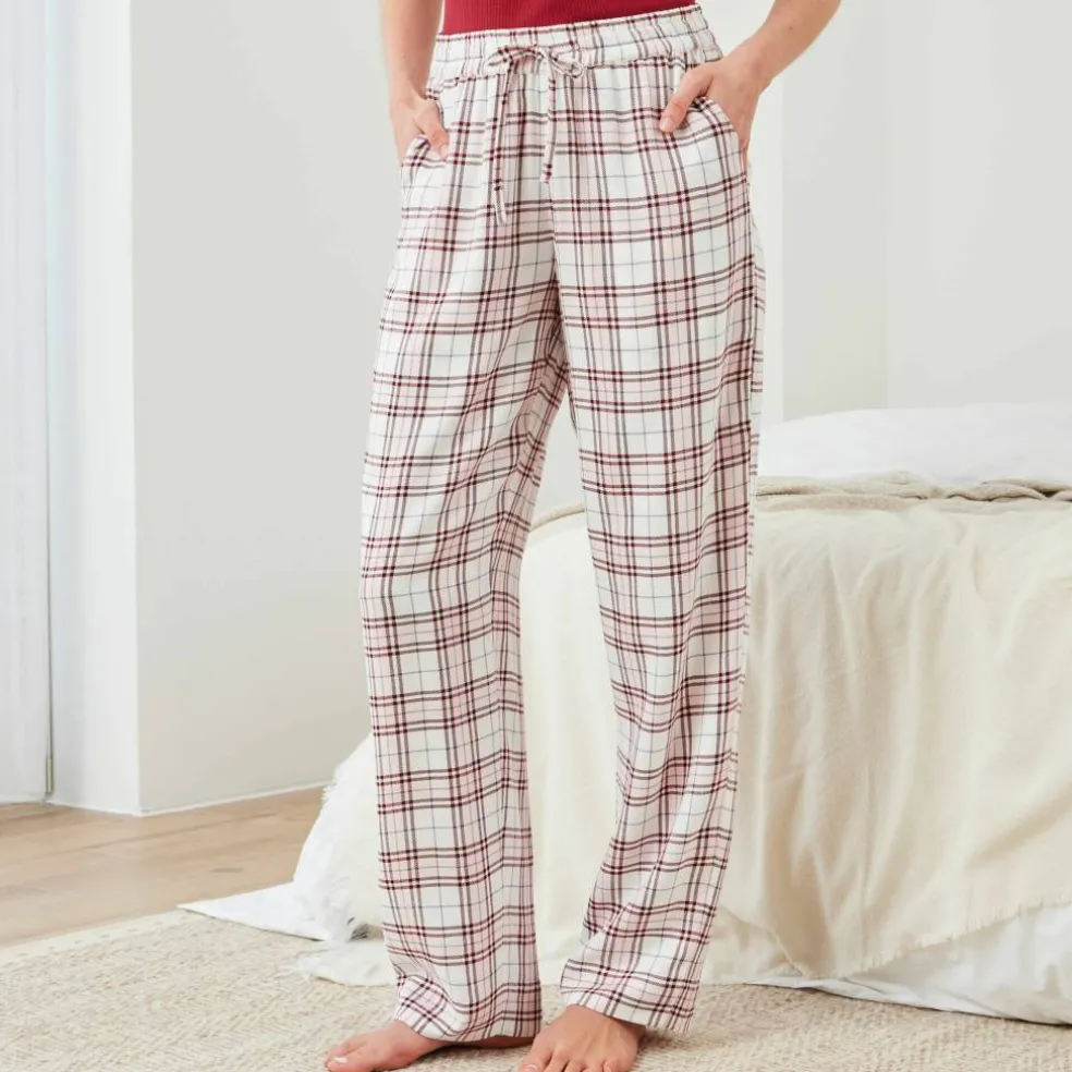 Pantalon de pyjama tissé teint carreaux