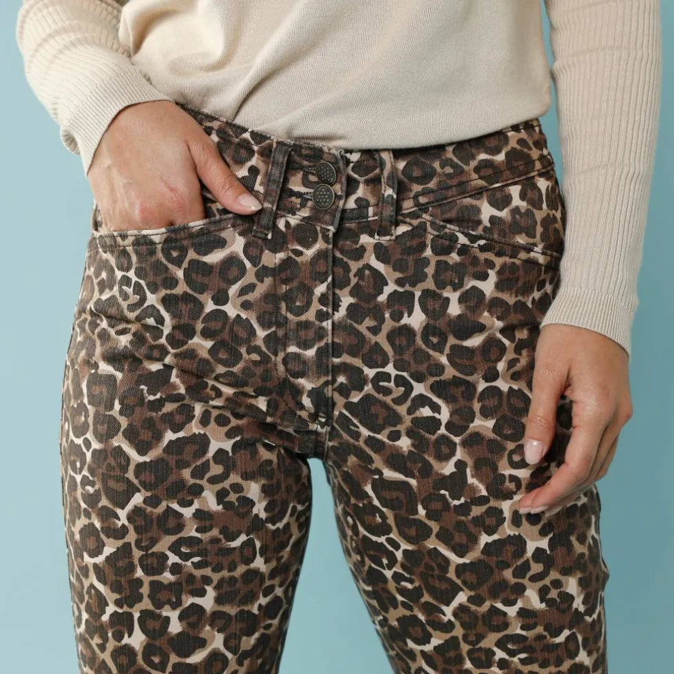 Pantalon droit imprimé léopard, Spécial Petites