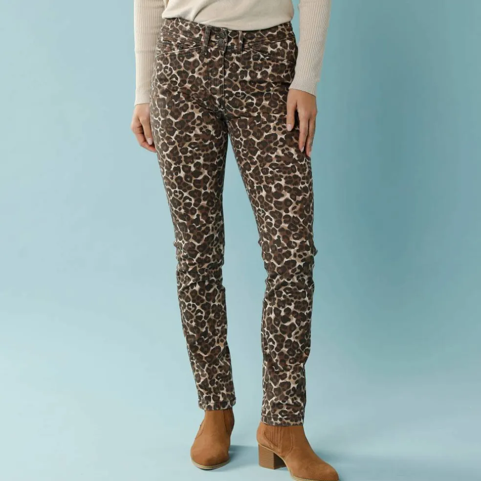 Pantalon droit imprimé léopard, Spécial Petites