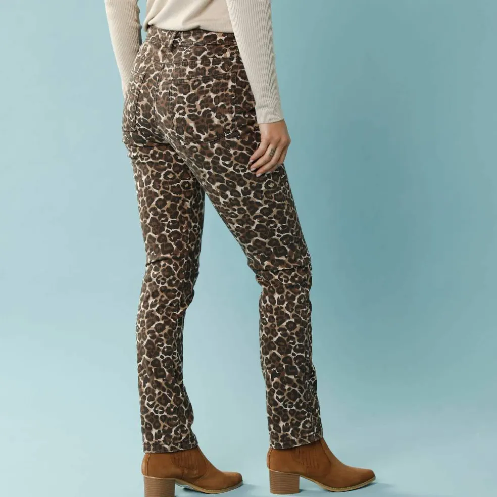 Pantalon droit imprimé léopard, Spécial Petites