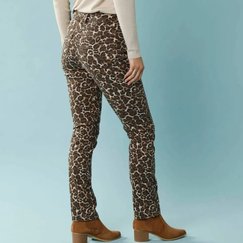 Pantalon droit imprimé léopard, Spécial Petites